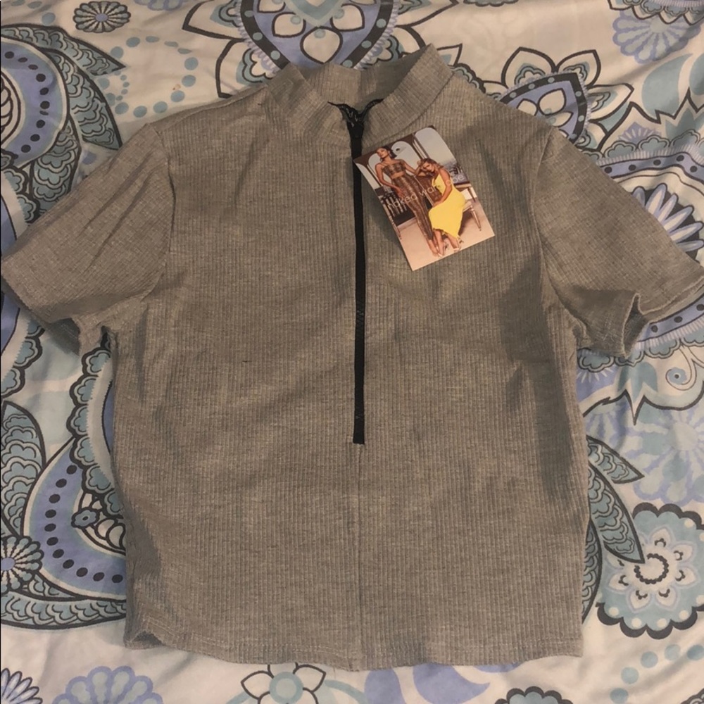 Gray Crop Top